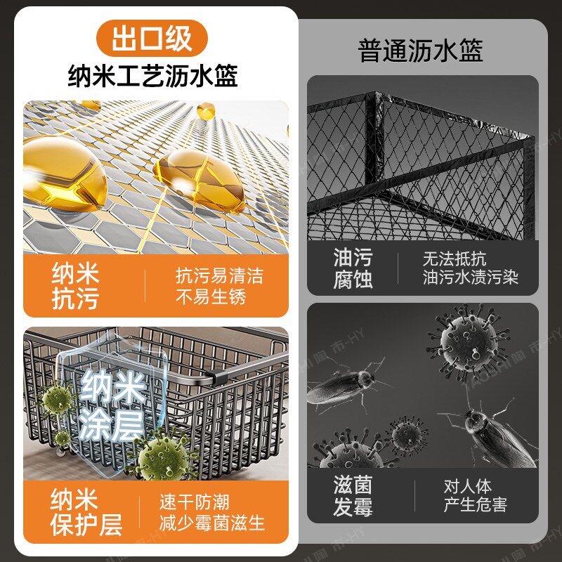 碗架家用2025新款沥水篮水槽碗筷碟置物架304不锈钢高端汲水碗架