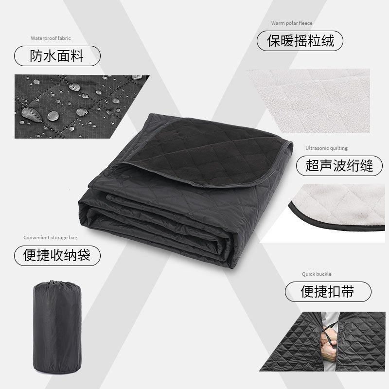 摇粒绒露营毯防水加厚多功能便携露营防潮垫户外野餐垫午睡毯