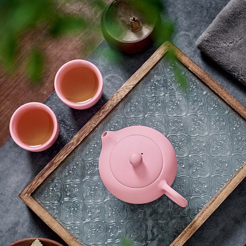 高端紫砂茶具套装茶壶粉色黄色泡茶壶绿色大容量茶杯凤鸣2025新款