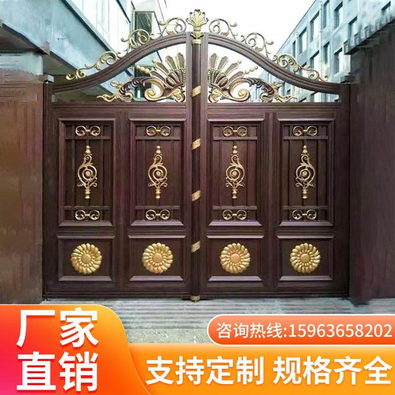 铝艺庭院门铁艺别墅院子大门单开门电动双开门乡村家用铝合金小门