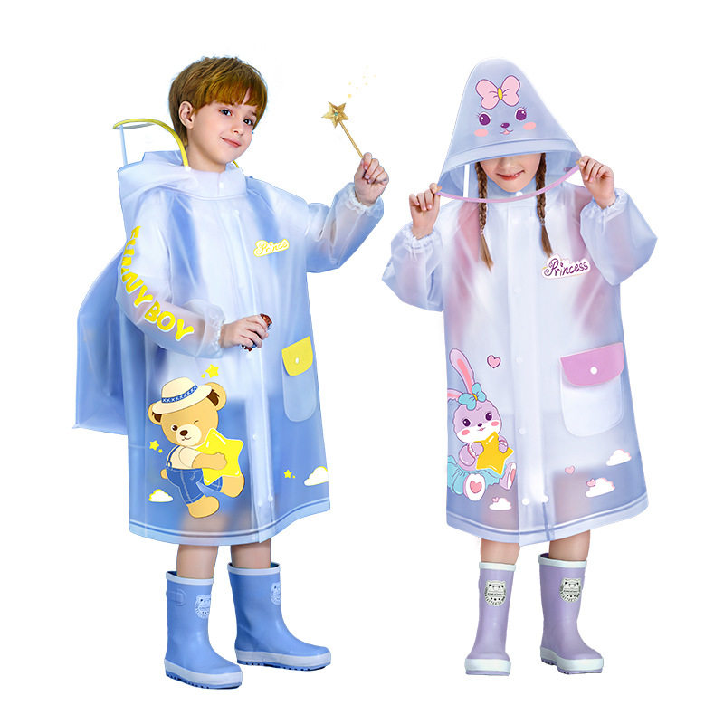 儿童雨衣男童女童小孩防水幼儿园宝宝新款上学带书包位小学生雨披