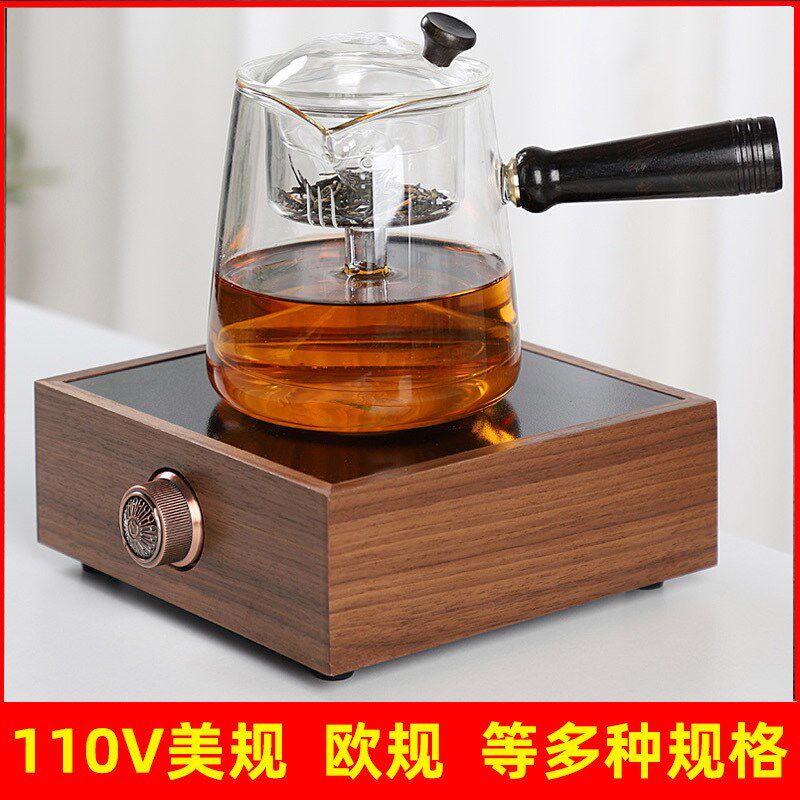 110V胡桃木电陶炉茶炉木头电茶炉煮茶炉煮茶器欧规电陶炉煮茶炉器