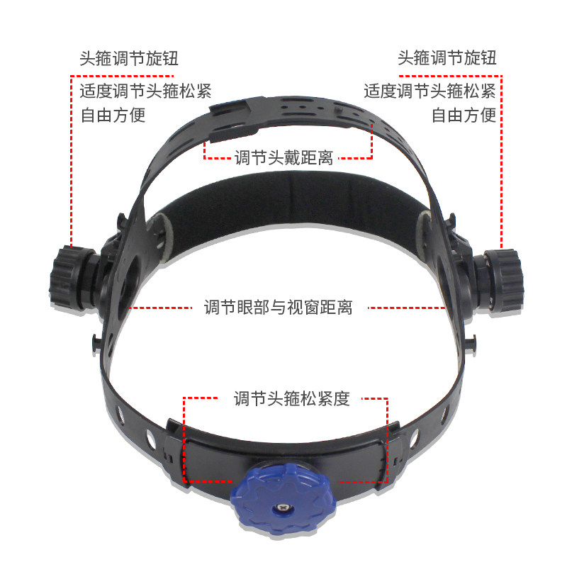 冷焊机线控自动变光焊帽头戴式氩弧焊面罩焊工牛皮防护面具轻便型