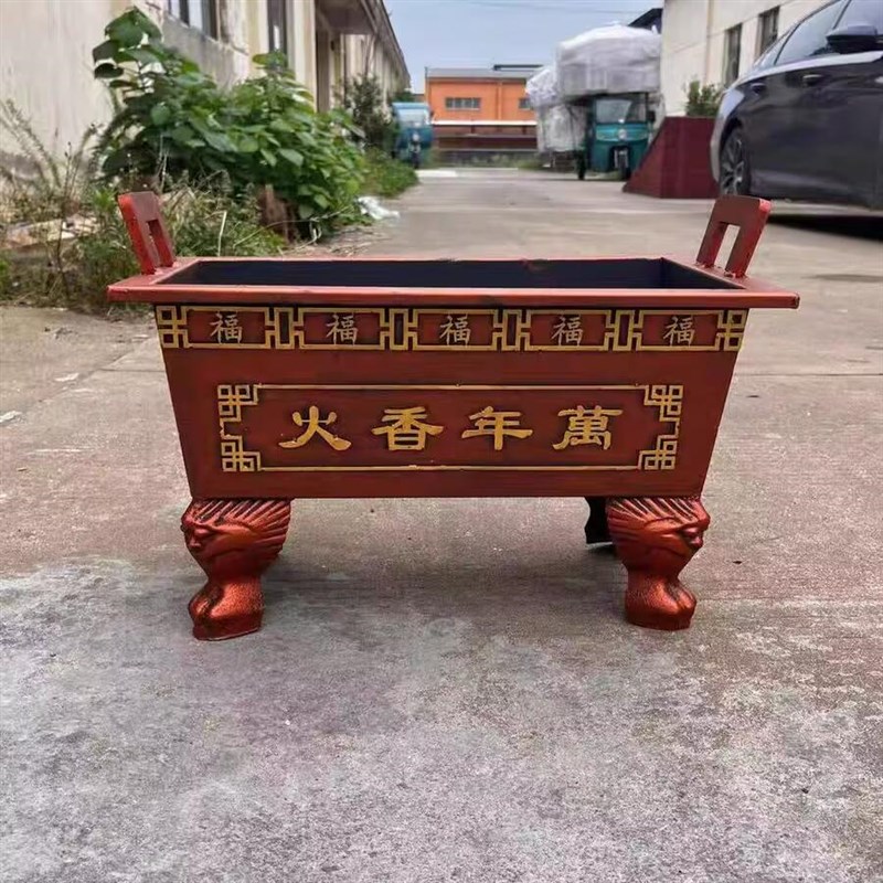 定制寺庙香炉镀锌板铸铁合制炉鼎佛堂祠堂供奉插香点香道观室内外