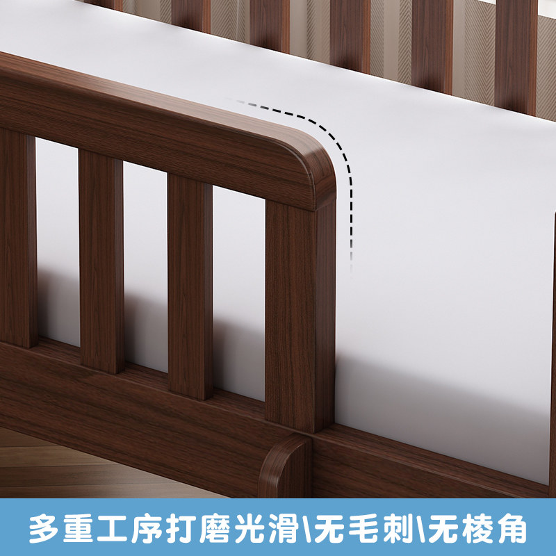 轩嘉家居榉木儿童床拼接大床婴儿宝宝床加宽床边床实木拼床边小床