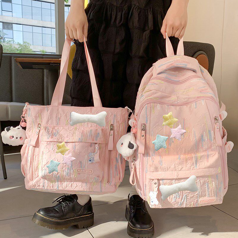 高颜值书包女初中生可爱大容量中学生双肩包小学生轻便高中生背包
