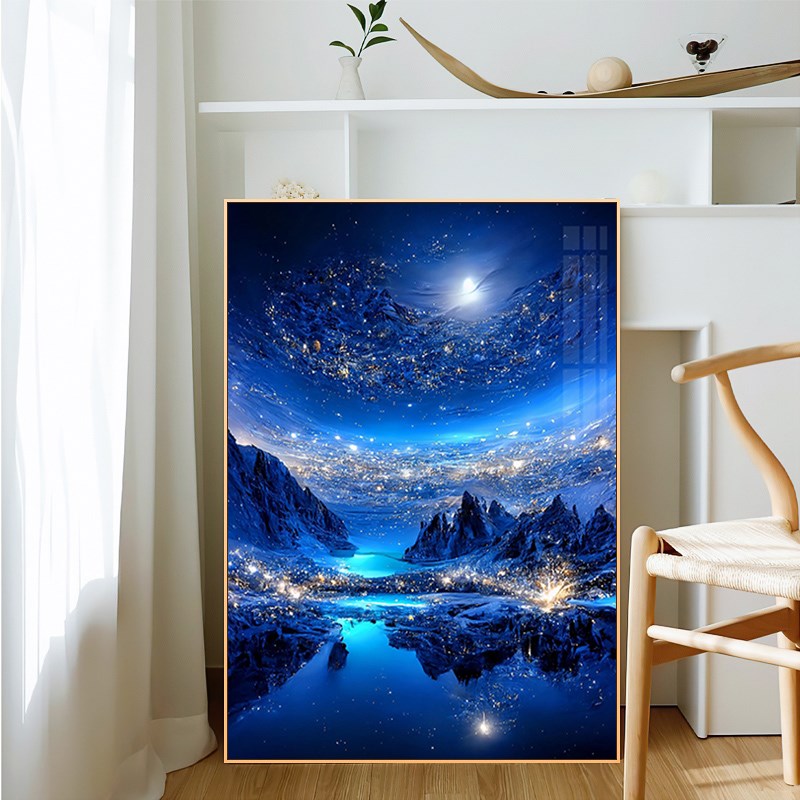 梦幻极光风景钻石画带框手工diy卧室客厅小件贴砖十字绣2025新款