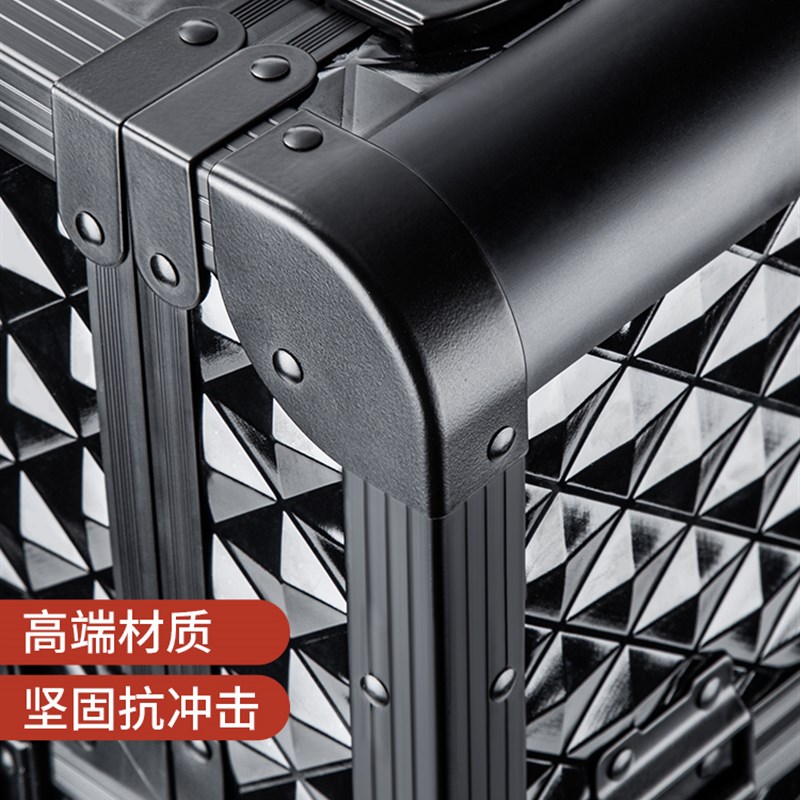 2023新款高级铝合金大号拉杆化妆箱专业跟妆师美甲纹绣收纳工具箱