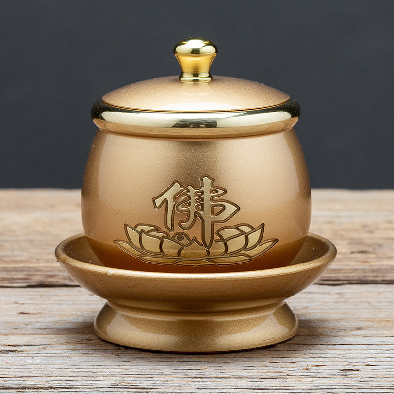 供茶杯纯铜供水杯家用供奉关公财神贡杯佛堂观音供佛杯佛前上供杯