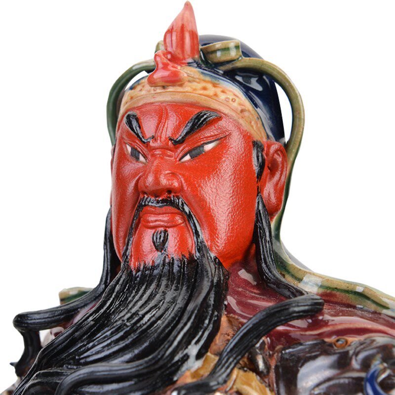 石湾陶瓷关公摆柜武财神招财关二爷客厅装饰摆件关帝工艺品开业用