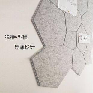 北欧风格创意乱石组合毛毡留言板照片墙背景墙办公室展示板公告栏