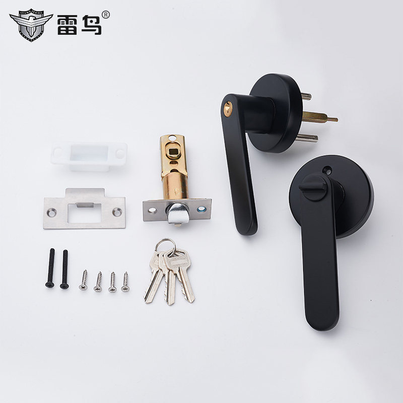 卫生间球形锁家用黑色室内卧室通用型门把手圆形球型三杆式执手锁
