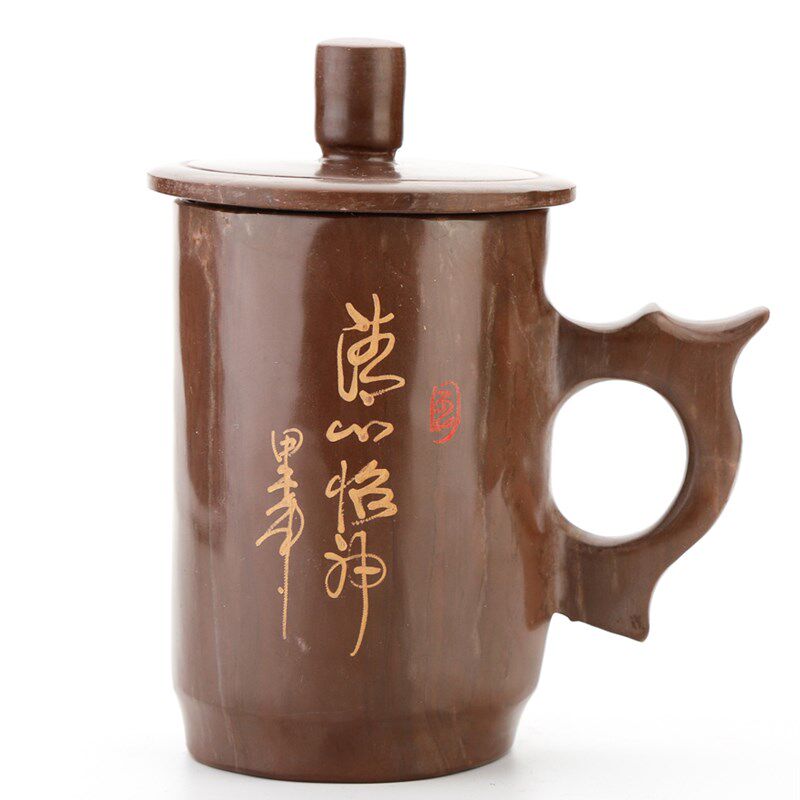 木鱼石杯子 办公水杯茶具茶杯创意礼品 山东特产倒开水可能裂