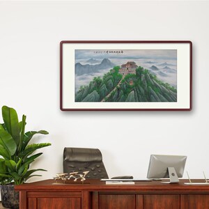 手绘有山无水靠山画南岳衡山祝融峯国画水墨山水画客厅办公室挂画