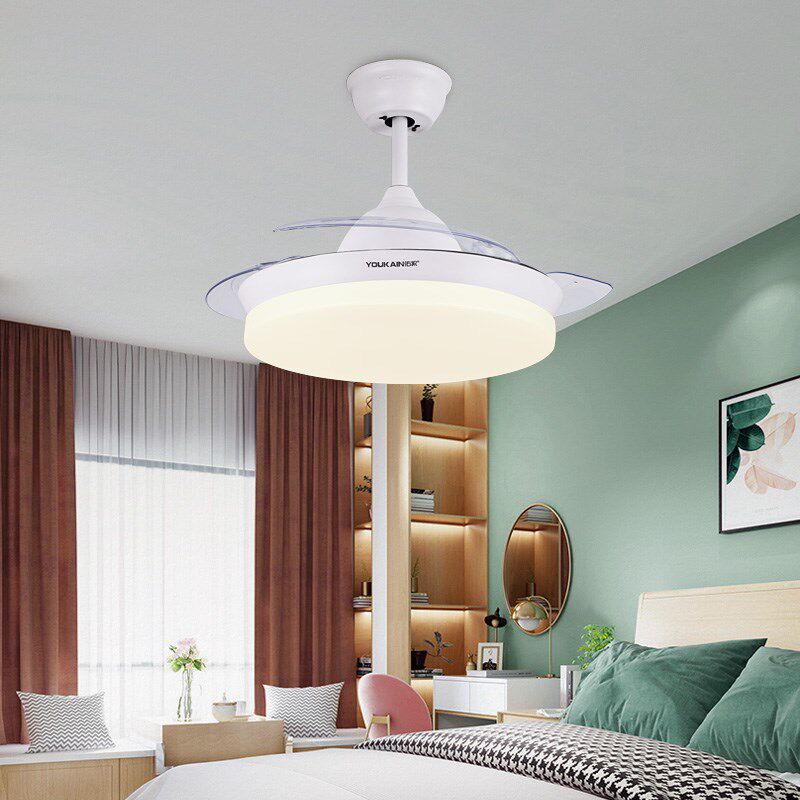 佑家隐形风扇灯36英寸餐厅卧室变频房间吊扇灯led风扇吊灯电扇灯