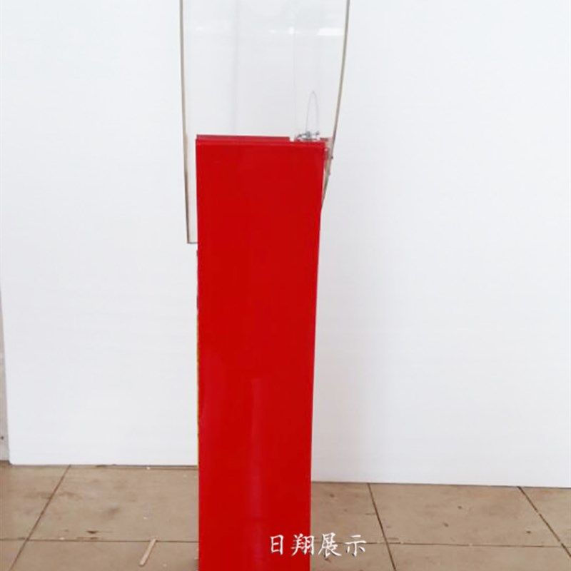 日翔包邮心形落地亚克力红色透明公益功德乐捐红十字会爱心箱带锁
