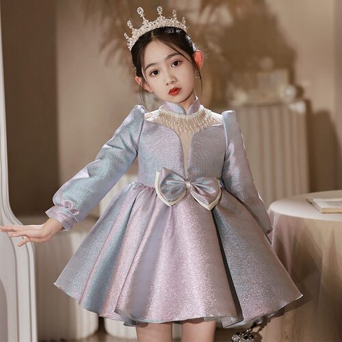 女童礼服春秋小女孩钢琴演奏晚礼服儿童高端洋气蓬蓬公主裙演出服