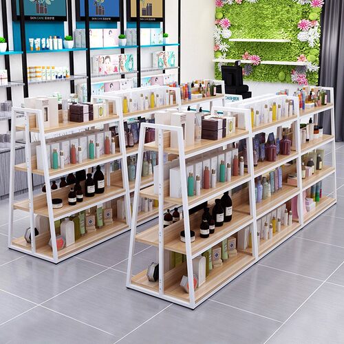 中岛货架展示台化妆品自由组合展示柜置物架超市便利店双面展示架