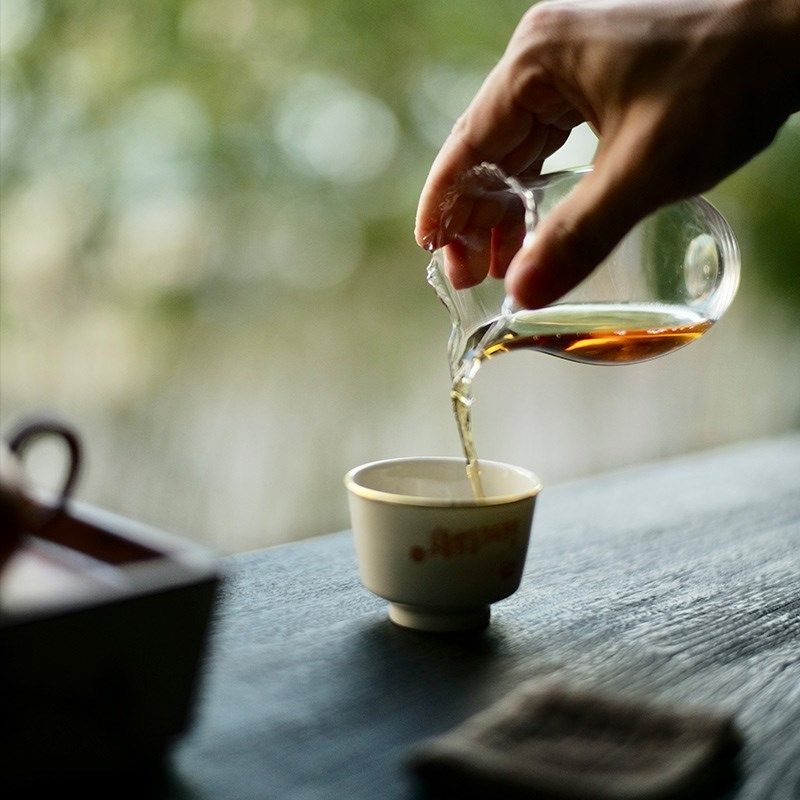太初莲花堂 春辙束口高档玻璃公道杯手工功夫茶具匀杯茶海分茶器