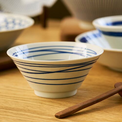肆月釉下彩个人专用米饭碗漂亮家用小碗特别好看斗笠碗日式吃饭碗