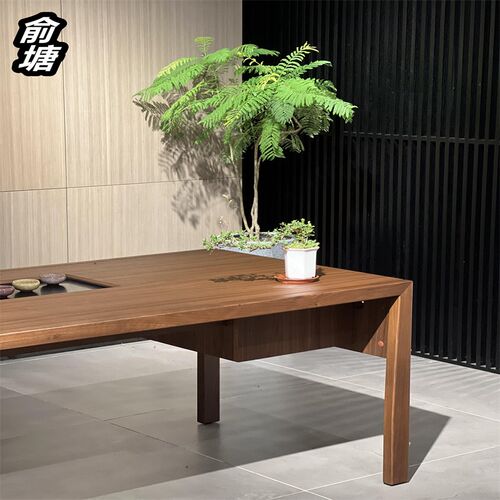 北美黑胡桃木茶桌椅组合实木新中式禅意功夫泡茶台家用阳台小户型