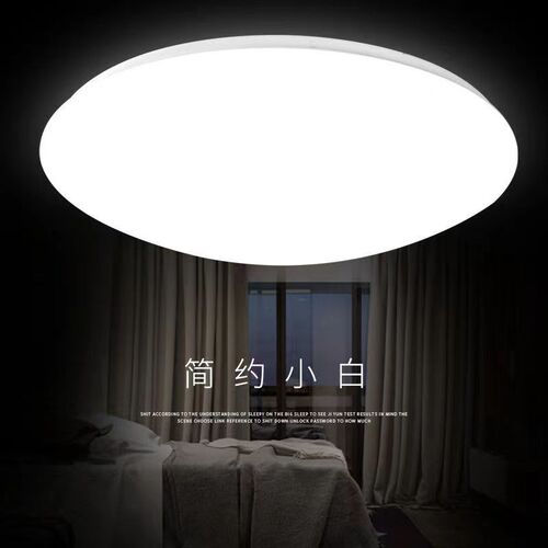 全白吸顶灯圆形超亮LED灯客厅卧室灯阳台灯楼道工程面包灯具智能