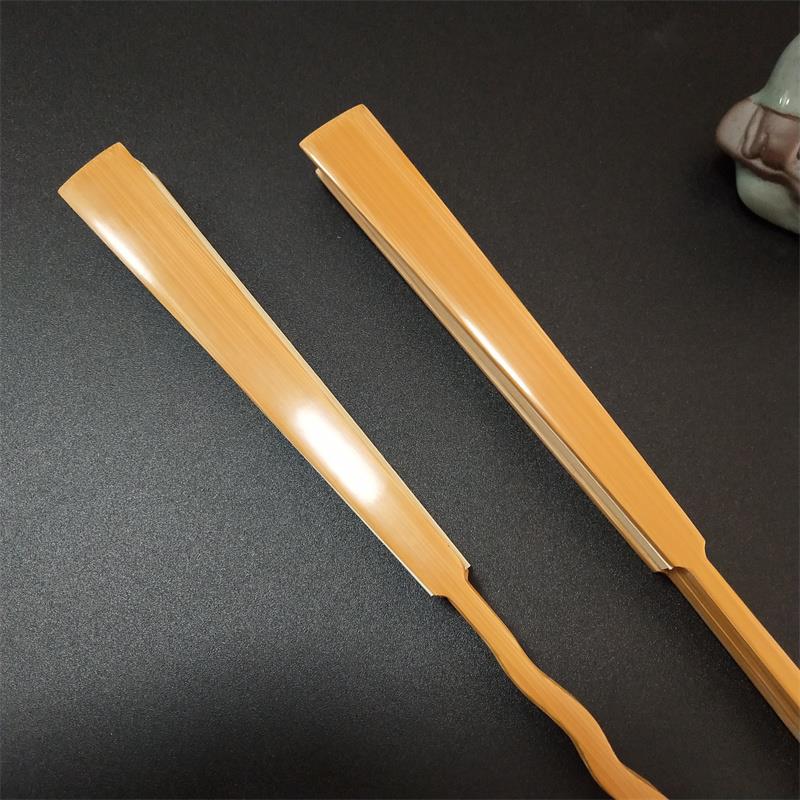 老艺人制作精工迷你玉竹折扇六寸女士文玩扇子葫芦头波狼头扇骨