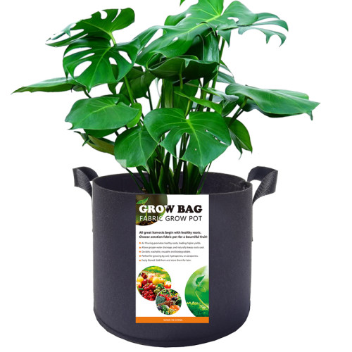 黑色植物种植袋 grow bag 无纺布 加厚毛毡植树袋特大加仑花盆