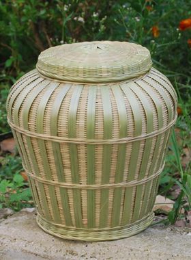 贵州特色手工编织竹编 竹器 竹篮环保健康茶叶收纳罐竹产品竹制品