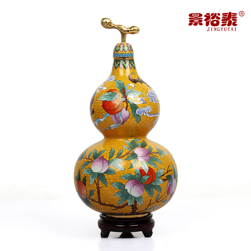 景泰蓝葫芦花瓶福禄中式客厅装饰摆件外事礼品老人祝寿生日礼物