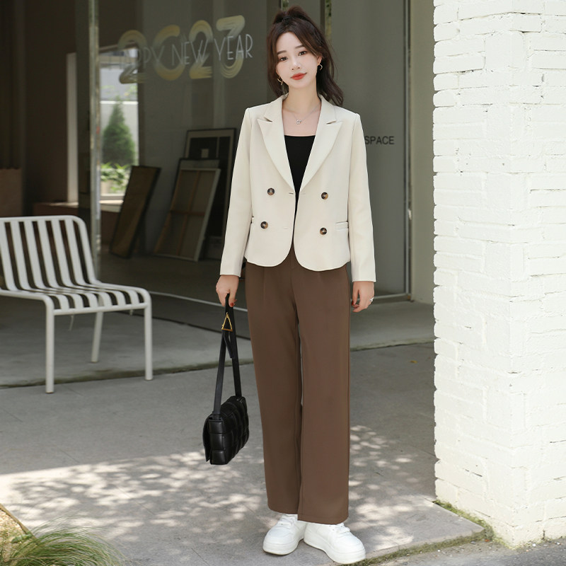 小个子黑色西装外套女春秋2023新款职业气质显瘦工作面试长袖上衣