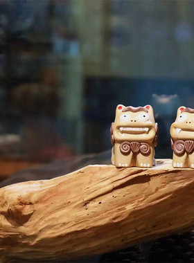 镇宅石狮子可爱陶瓷桌面摆件家居饰品创意招财开业礼品客厅装饰