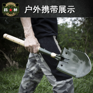 铲子挖土户外折叠木柄工兵铲加厚不锈钢镐多功能种树园艺工具锄头