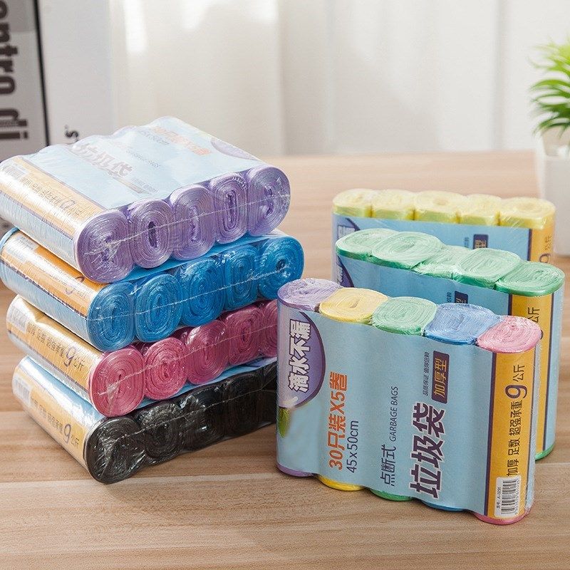 A5连卷断式塑料袋厨房彩色中号垃圾袋包装随机F0380750