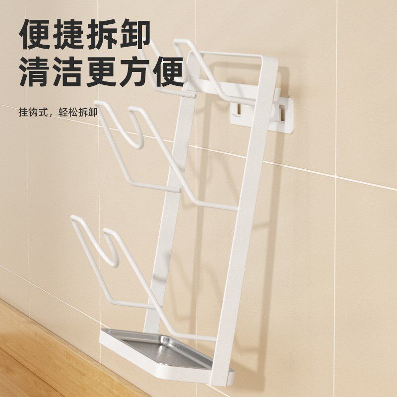 富百纳厨房锅盖架置物架壁挂式架子免打孔收纳架多层砧板架切菜板