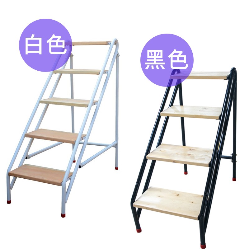 一二三阶梯钢木梯凳换鞋花架子实用家居单侧折叠楼梯半绝缘