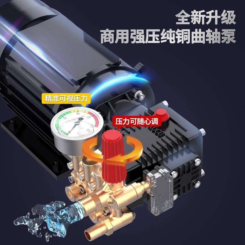 220V高压洗车机商用洗车设备风冷式工业水泵自动停机清洗机20米水