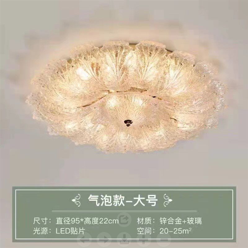 奶油风欧式浪漫精致高端水晶吸顶灯简约大气羽毛吊灯客厅餐厅卧室
