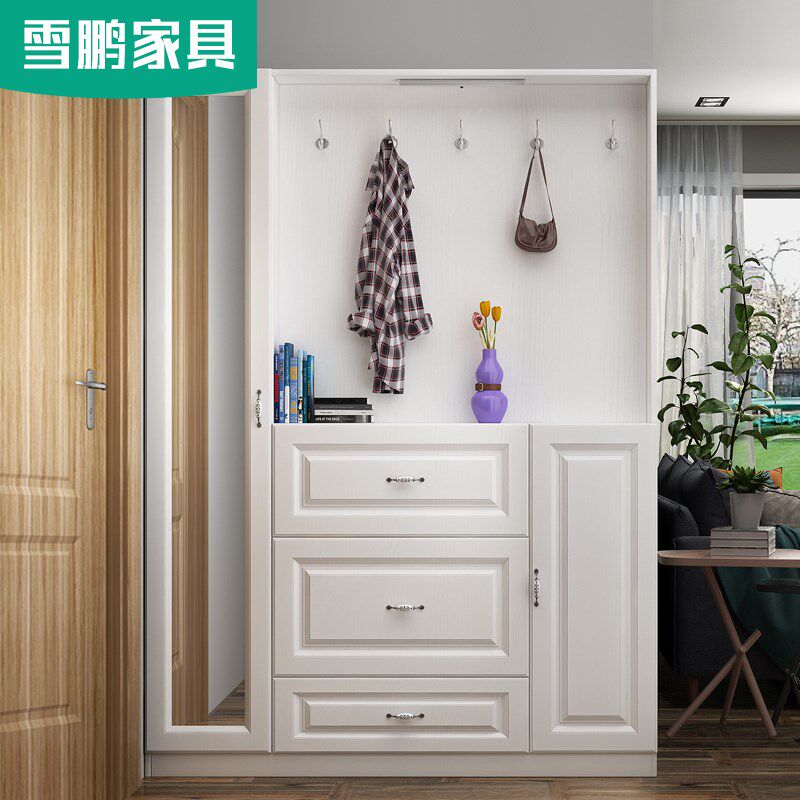 超薄可坐式玄关柜鞋柜家用门口大容量简约小户型衣帽柜定制6N-234