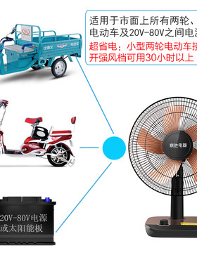 12伏24V船用36v工地5VUSB48V60v72v电动车直流电风扇静音台式电扇