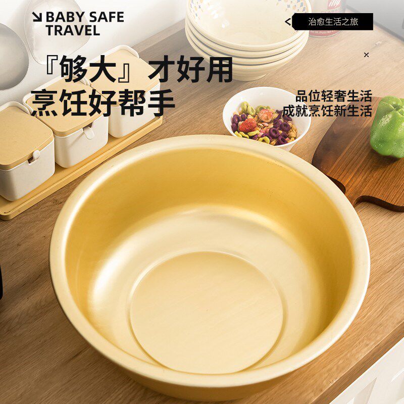 特厚加深黄铝盆明火耐烧家用炖肉盆煮水饺汤盆一体成型商用大盆