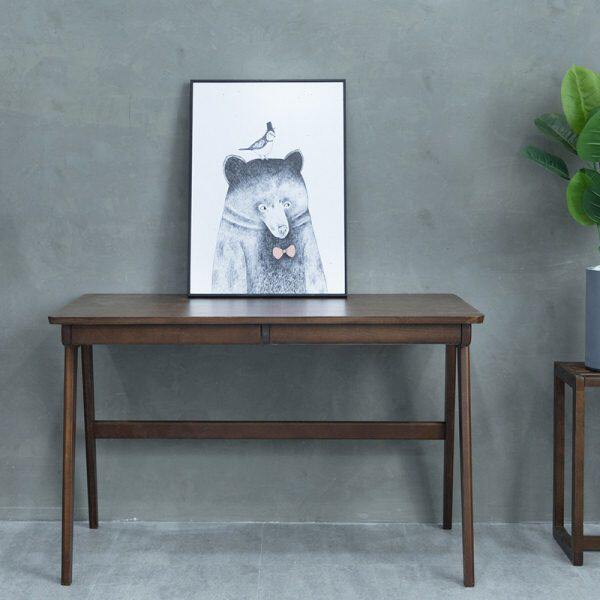 日式书桌北欧80cm1米1.2米榉木全纯实木写字书法桌子带抽屉电脑桌