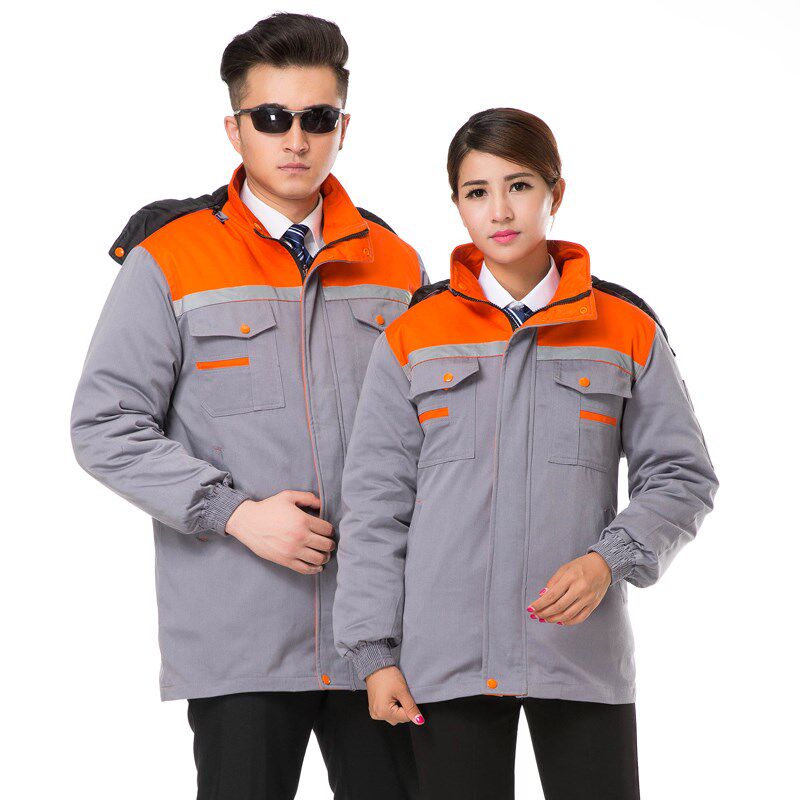 A-53冬季加厚4S店工作服棉衣可拆卸内胆汽修劳保服车间工程棉服