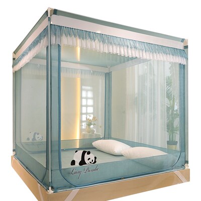 A类家用全底蚊帐防摔儿童加粗支架防掉床1.5*1.9m卧室帐子150*190