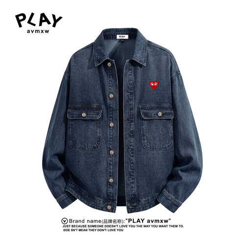PLAYAVMXW复古水洗牛仔情侣外套