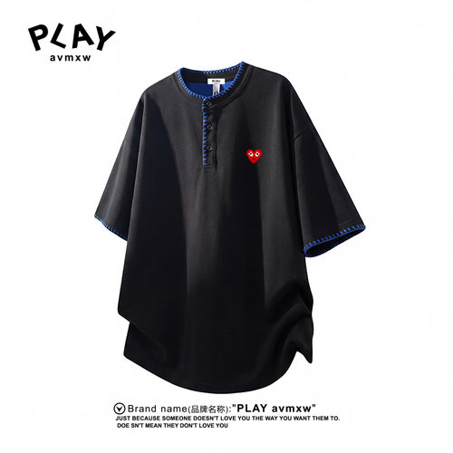 PLAYAVMXW官方夏季亨利领短袖T恤