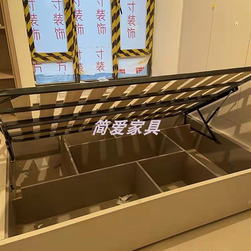 榻榻米透气排骨架高箱储物床架加厚松木上翻气动液压升降床排骨架