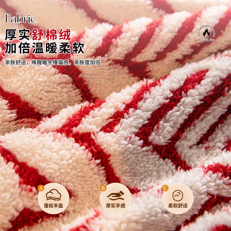 圣诞冬季弹力全包边沙发笠客厅防滑冬天保暖防猫抓毛绒沙发套罩垫