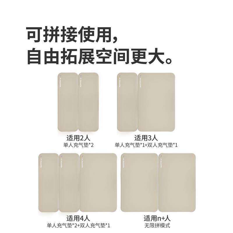 挪客游梦拉丝充气牀垫打地舖单人帐篷充气垫家用户外露营气垫牀