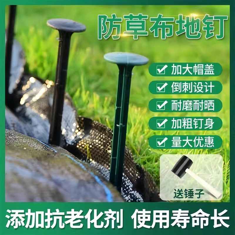 防草布地钉除草布塑料钉子拉枝地膜固定草皮u型丁倒刺园艺地布钉